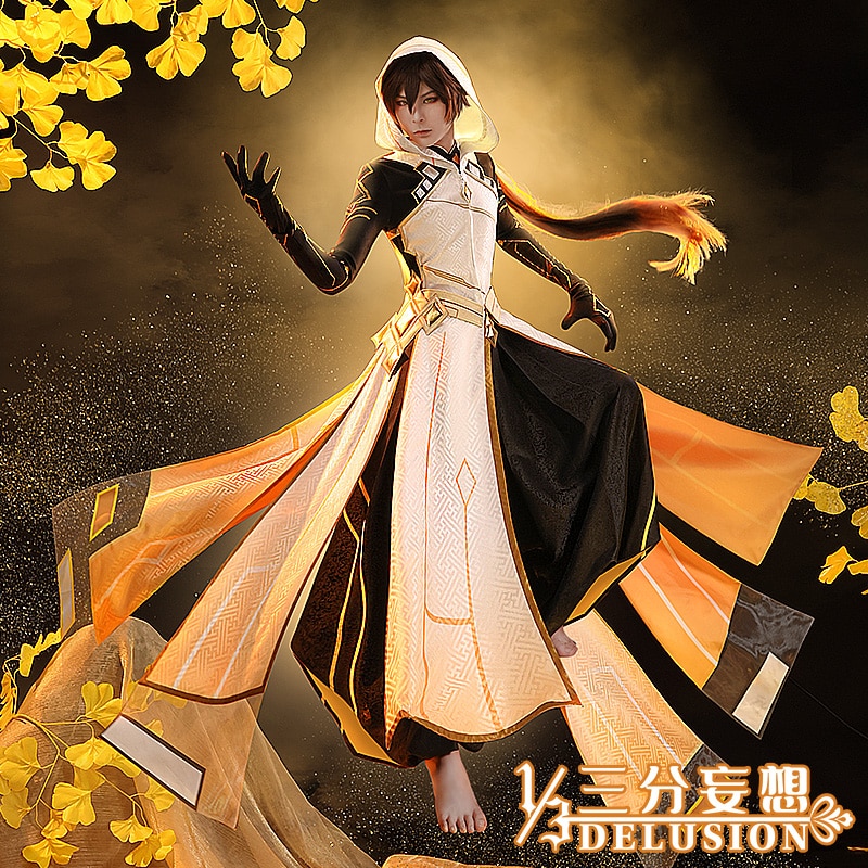 Anime Genshin Impact Zhongli Morax   Zhong Li Cosplay Costume  ҷ īϹ Ƽ  2021 NEW Game